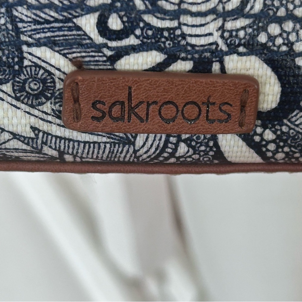 Sakroots Artist Circle Dark Blue Poly Coated Canvas Shoulder Purse Charms Boho - Picture 6 of 14